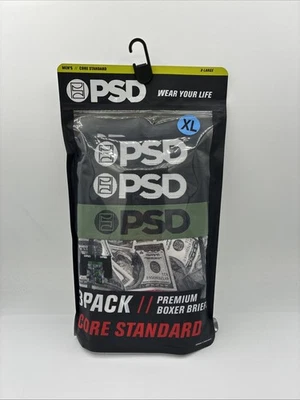 Paquete de 3 calzoncillos boxer premium estándar PSD Core talla X grande - nuevos - Money Mosh Foto 1 de 4