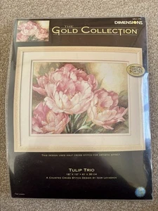 Dimensions Counted Cross Stitch Kit - The Gold Collection: Tulip Trio 35175 - Picture 1 of 3