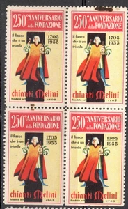 ER10245 Erinnofilo Pubblicitario: Chianti Mellini - Blocco di 4 - 1955 - Picture 1 of 1