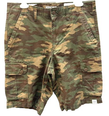 Pantalones Cortos Carga SONOMA Goods for Life Exterior Camuflados Ropa Flexible Para Hombre 34", Entrepierna 11.5 Foto 1 de 4