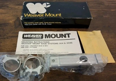 Weaver Mount Colt Python Trooper MkIII Trooper MKV Mount Base System 304S - Image 1 of 4