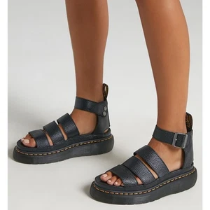 Sandalias de plataforma de cuero Dr. Martens Clarissa II para mujer talla 10 negras gladiador - Imagen 1 de 10