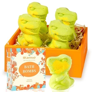 Dinosaur Bath Bombs Present Set for Kids 4ct 4.3oz Handmade Kids Bath Bombs - Picture 1 of 8