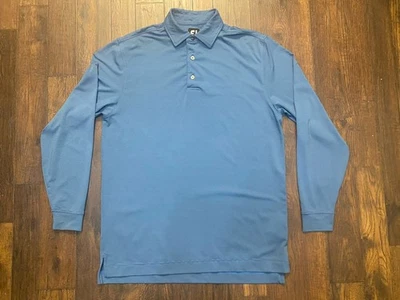 FJ Footjoy Long Sleeve Polo Shirt Mens Medium Striped Golf Casual Performance - Image 1 of 4