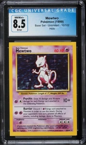 CGC 8.5 - 1999 Set Base Mewtwo 10/102 O/C ERRORE Taglio Quadrato HOLO Set Base Pokemon - Foto 1 di 2