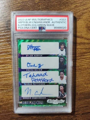 2022 Leaf Multigraphics Harper/Cunningham/Henderson Green Wave /7 PSA Auto - Image 1 of 2