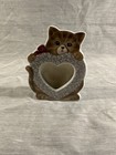 Vintage Ceramic Cat Photo Frame Holder Made In Japan