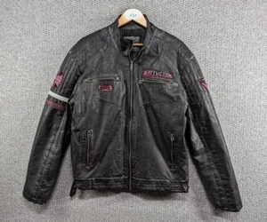 Affliction Black Premium LE Men's Handcrafted Faux Leather MMA Biker Jacket - L - Picture 1 of 18
