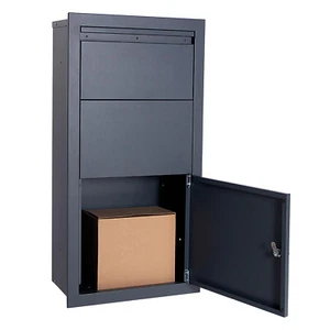 Paketbox Einbau Wandmontage Anthrazit Briefkasten Wand Paketkasten Paketfach - Bild 1 von 11