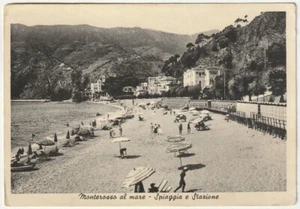 MONTEROSSO AL MARE - LA SPEZIA - SPIAGGIA E STAZIONE - VIAGG. 1956 -46895- - Picture 1 of 1