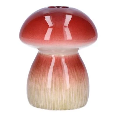 Dekovase Pilz Portcini1 H. 12cm D. 9,5cm rot braun Keramik Duif - Bild 1 von 4