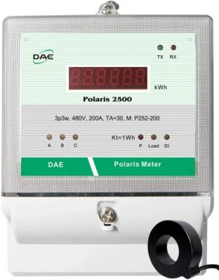 DAE P252-200 with 1 CT, UL kWh meter,480V,1P2W(2 hot wire,no Neutral),200A,RS485 - Image 1 of 4