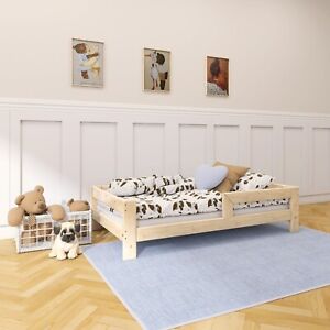 NeedSleep®  Kinderbett mit Rausfallschutz Jugendbett 70x140 80x160 90x180 Holz 