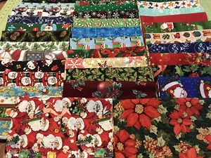 Christmas 15 fat quarters fabric bundle no duplicates 100% cotton high quality - Picture 1 of 6