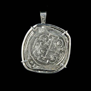 Atocha Sunken Treasure Jewelry - Odd Shape 8 Reale Silver Coin Pendant - Picture 1 of 5