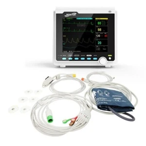 ICU CCU Vital Sign Patientenmonitor 6 Parameter EKG NIBP RESP TEMP SPO2 PR - Picture 1 of 12