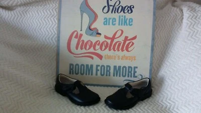 PW MINOR Sofia Black Leather T Strap Loafers Women's Shoe Size 6 W - NWOB - Image 1 of 4