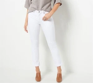 NYDJ Sheri Slim Ankle Jeans Roll Cuff- Optic White Optic White 6 NEW (601) - Picture 1 of 2