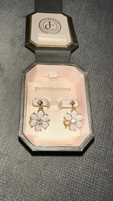 Juicy Couture Gold Tone Flower Gemstone Earrings - Image 1 of 4