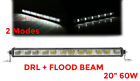 20" In 60W Led Drl Work Light Bar Slim Single Row Offroad Suv 4X4 12/24V 2 Modes