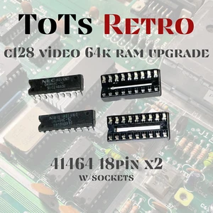 Commodore 128 Slim 64k Video Ram Upgrade 41464-10 18 pin con prese e TESTATO!! - Foto 1 di 1