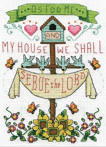 Kit de punto de cruz contado ~ Diseño funciona mi casa sirve al Señor versículo #DW3461 - Imagen 1 de 4