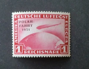 1931 Mi:700,- MiNr 456 Zeppelin 1 Mark "POLARFAHRT" postfrisch gepr Schlegel BPP - Bild 1 von 3