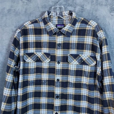 Patagonia Flannel Shirt Mens Medium Fjord Plaid Organic Cotton # 53947 - Image 1 of 4