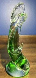 Praying Madonna Mary Mother Venetian Glass sculpture Murano Green & Clear 7.5" - Picture 1 of 11