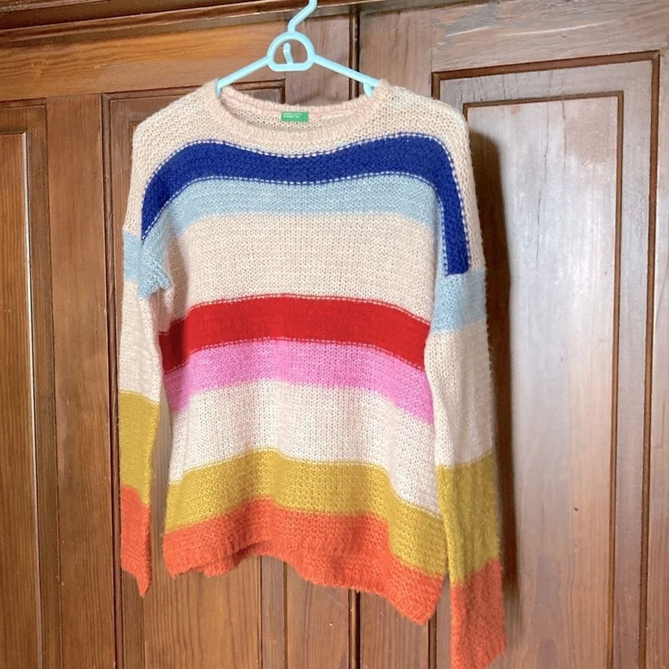 Suéter United Colors Of Benetton Multicolor Rayas Tejido Mezcla Lana Talla 2XL Foto 1 de 4