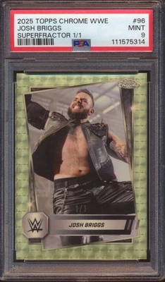 2025 TOPPS CHROME WWE JOSH BRIGGS #96 SUPERFRACTOR 1/1 PSA 9! - Image 1 of 2