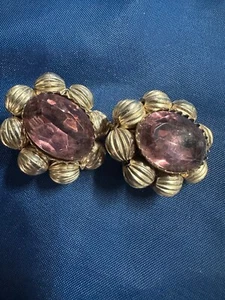 Vintage Clip On Strass Ohrringe Cluster unsigniert - Bild 1 von 3