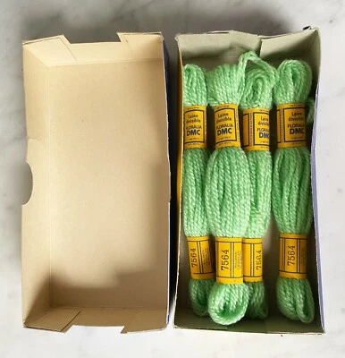 DMC Laine Divisible Floralia Persian Wool Yarn - 4 Skeins Green #7564 in Box - Image 1 of 4