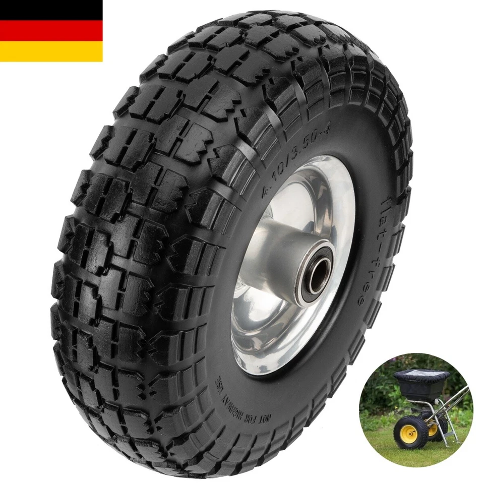 CICMOD 1-4x Pannensicher Ø 260 mm 4.10/3.50-4 Bollerwagen Sackkarre Schwarz Rad PU Rad
