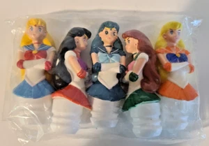 Vintage Sailor Moon Kunststoff Candy Topper Deckel - Inner Senshi - 5 Sailor Scouts - Bild 1 von 2