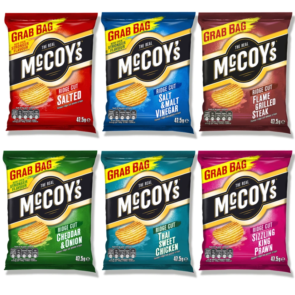 McCoys Crisps Grab Bags gemischte Hülle | 6 Geschmacksrichtungen | 36x45g - Bild 1 von 1