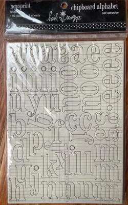 New Heidi Swapp Chipboard Alphabet Newsprint Ledger 175 pieces free  USA ship - Image 1 of 3