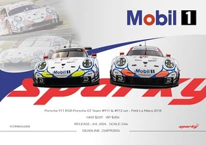 (In Stock) SPARKY 1/64 Porsche 911 RSR Porsche GT Team - Petit Le Mans 2018 - Picture 1 of 1