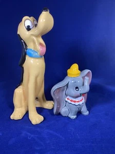 Vintage Walt Disney Productions Pluto 6 1/2" Figurine, Dumbo 3 1/2” Japan - Picture 1 of 5