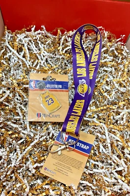 Los Angeles Lakers 2 Pcs Bundle WinCraft Key Strap & LeBron James Jersey 🏀💜💛 - Image 1 of 2