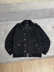 Vintage DC 07 Y2K Bomber Jacket Hype Skateboarding Style Black Size M - Picture 1 of 12