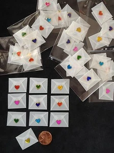 5 Letters Vellum Assorted Color Hearts Valentines Love Letter miniature S.W.A.K. - Picture 1 of 4