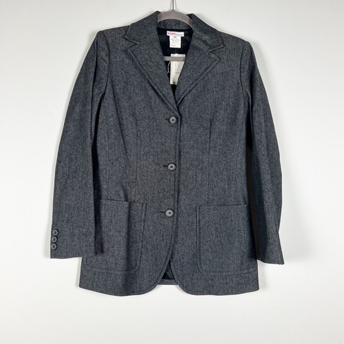 NUOVO Giacca Blazer Michael Kors Cotone Cashmere Tessuto Tre Bottoni Grigio Nero 6