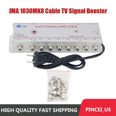 JMA 1030MK8 Cable TV Signal Booster CATV Signal Amplifier 1 IN 8 OUT 30DB 220V - Image 1 of 4