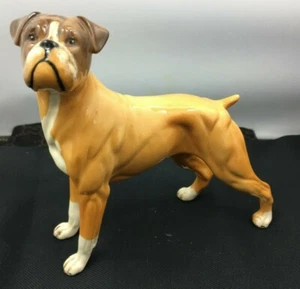 Preciosa estatuilla de perro boxer de cerámica Beswick modelo 3081 hecha en Inglaterra SU355 - Imagen 1 de 12