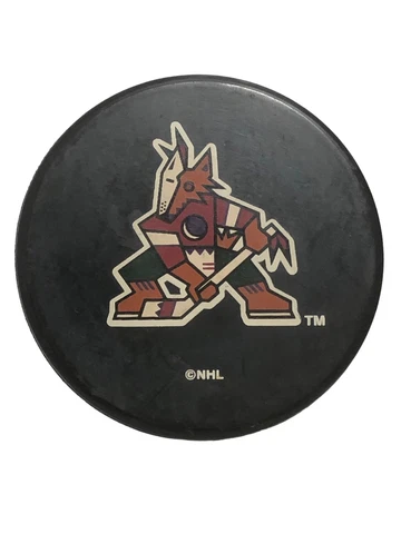 90s Phoenix Coyotes Logo Hockey Promo Puck Bar-S Bar S NHL Vintage Advertisement Cover