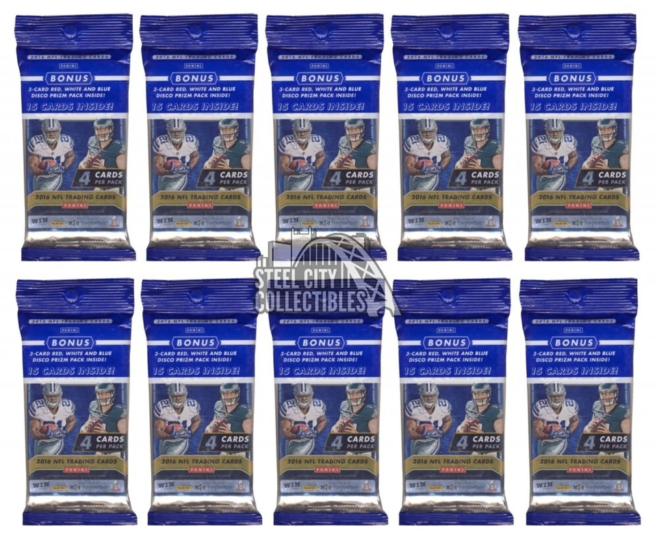 2016 Panini Prizm Football Value Pack 10-Pack Lot - Image 1 of 1