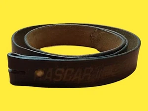 Vtg Nascar Belt Men 50in Brown Leather Embossed Winston Cup Stamped Tooled - Picture 1 of 10