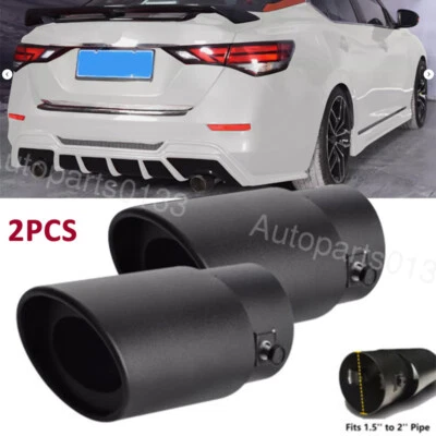 2PCS For Nissan Sentra Car Exhaust Pipe Tip Rear Tail Throat Muffler Tailpipe Foto 1 de 4