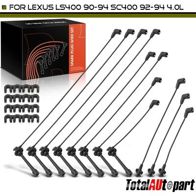 10x Spark Plug Wire Set for Lexus LS400 1990-1994 SC400 1992-1994 V8 4.0L 5MM - Image 1 of 4